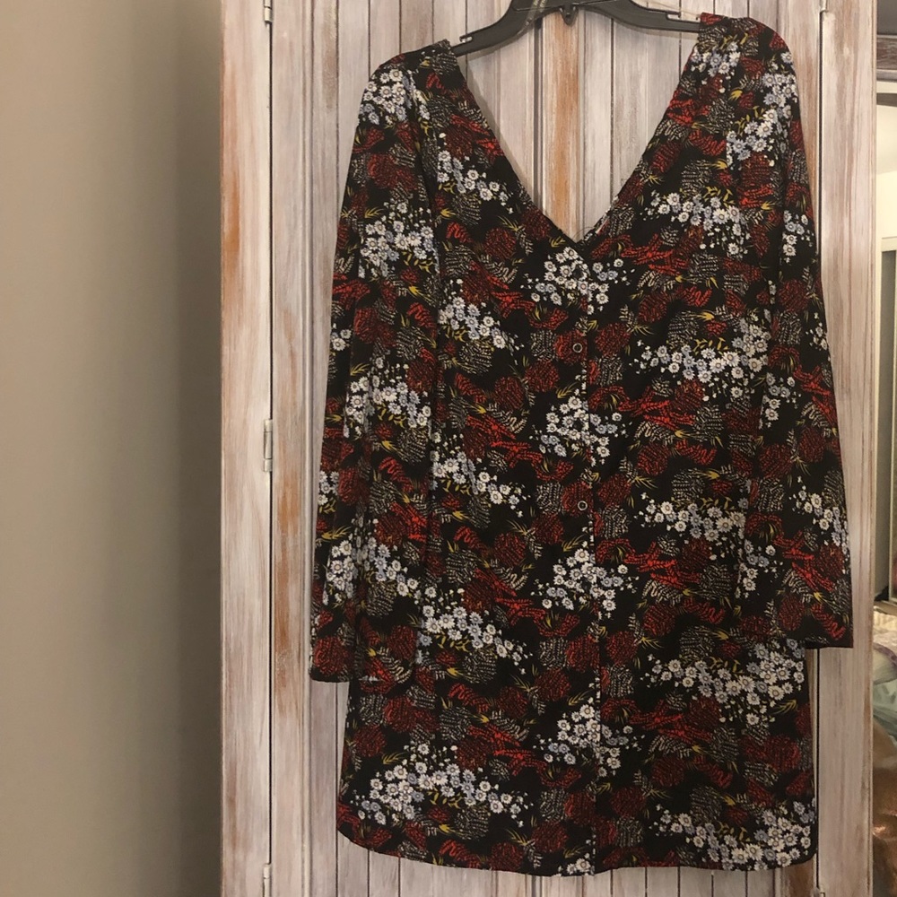 Black floral cover-up